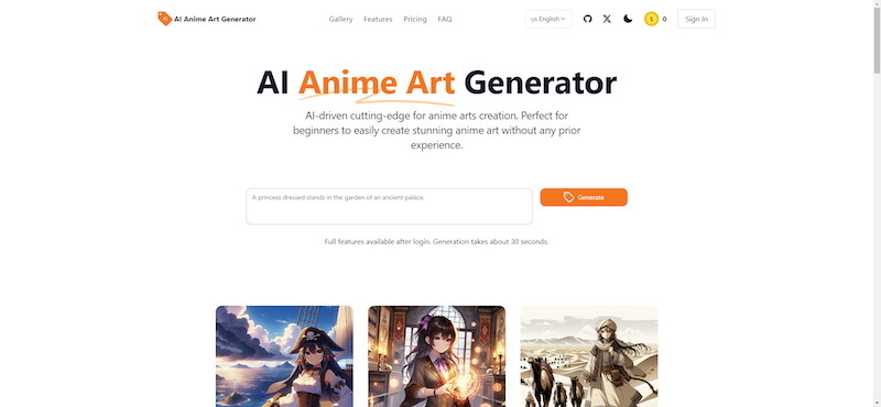 AI Anime Nghệ thuật Generator